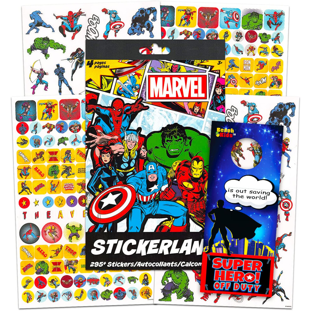 Marvel Shop Avengers Sticker Book for Kids  4 Sheets with Over 295 Stickers Crafts  Rewards  and More Superhero Scrapbooking S