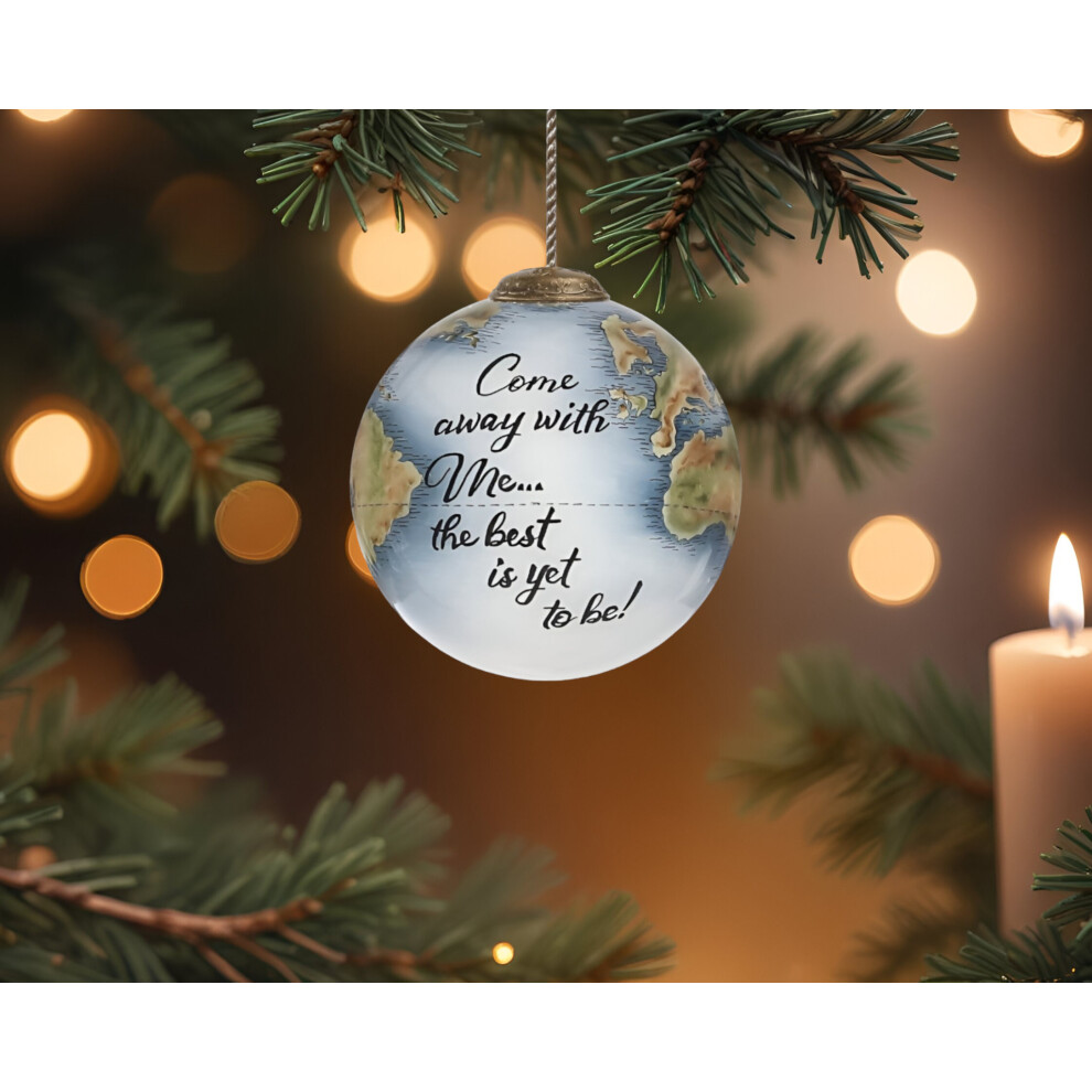 Globe Come Away With Me Ornement En Verre Souffl? ? La Bouche Peint ? La Main-image
