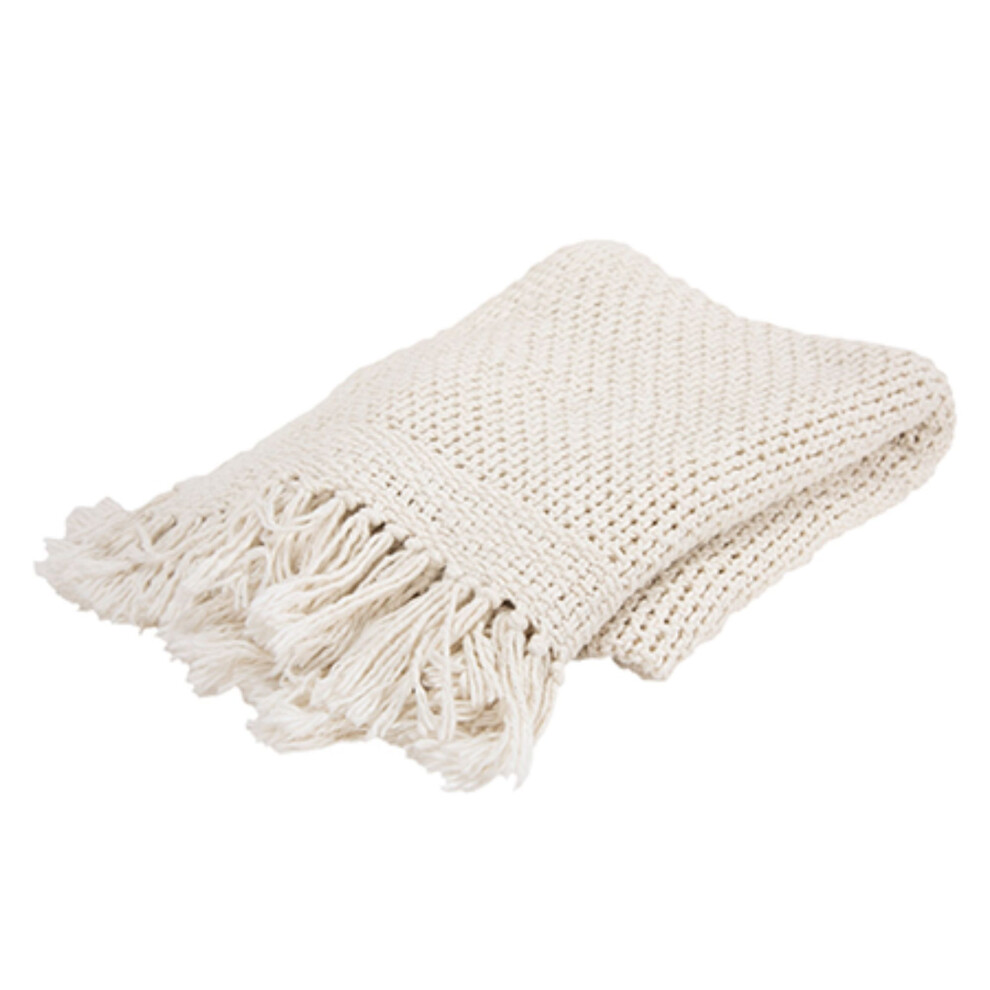 Couverture blanche tiss   e 100 % coton