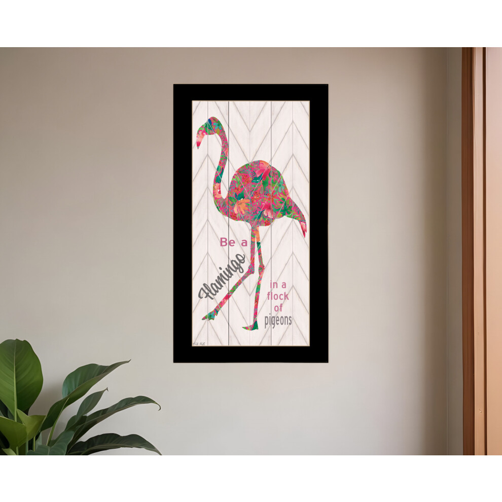 Impression Encadr?E Noire ? Soyez Un Flamant Rose ?-image