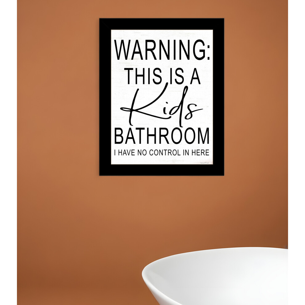 Kinderbadezimmer, Schwarz, Gerahmter Druck, Badezimmer-Wandkunst-image