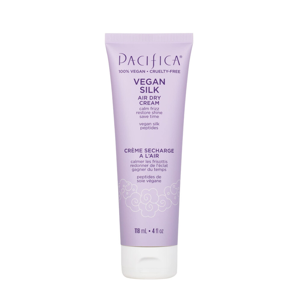 Pacifica Beauty  Vegan Silk Air Dry Cream  No Heat Hair Styling Cream  Frizz Control  Adds Texture  Shine  Softens  Smooths