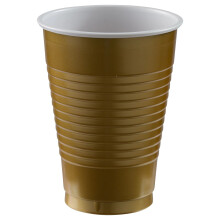 Gobelets en Plastique Doré (Pack de 20) - 12 oz - Vaisselle Polyvalente pour Fêtes, Mariages, Anniversaires