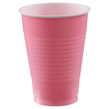 Nouvelles Tasses en Plastique Roses (Lot de 20) - 12 oz. - Vaisselle Polyvalente pour Fêtes, Mariages, Anniversaires et Plus