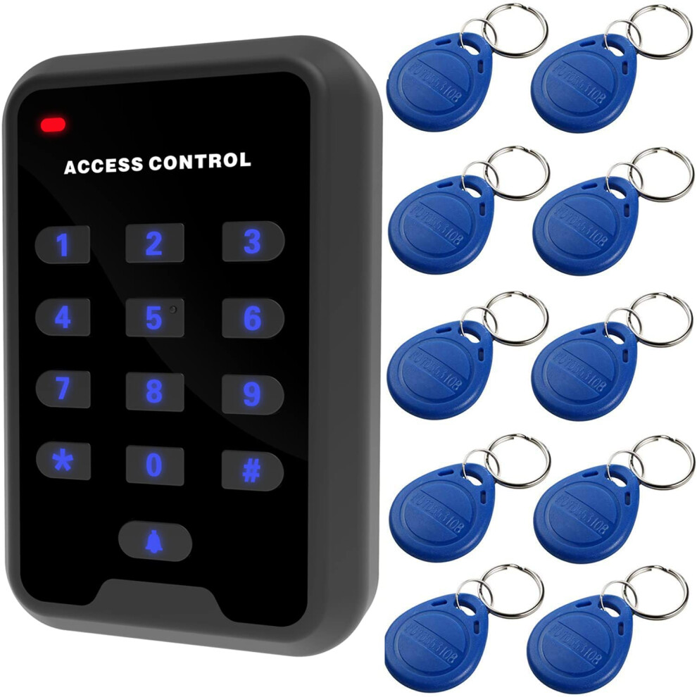 Uhppote 125Khz Rfid Standalone Door Access Control Keypad Support 1000 Card Users 10Pcs Keyfobs 703341423568