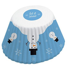 Fox Run Sneeuwman Papieren Muffin en Cupcake Vormpjes, Set van 50 Standaard Maten