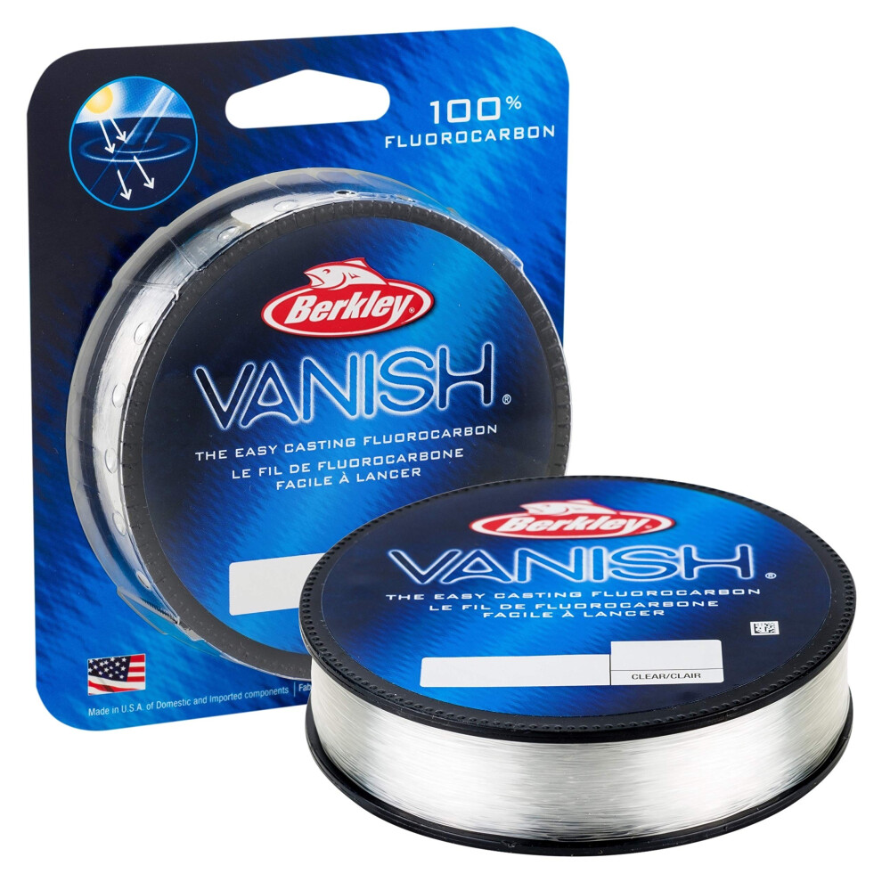 Berkley Vanish  Clear  8lb  36kg  250yd  228m Fluorocarbon Fishing Line  Suitable for Saltwater and Freshwater Environments