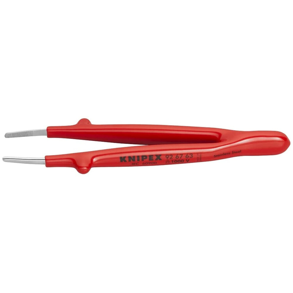 KNIPEX Stainless Steel Gripping Tweezers Blunt Tips1000V Insulated