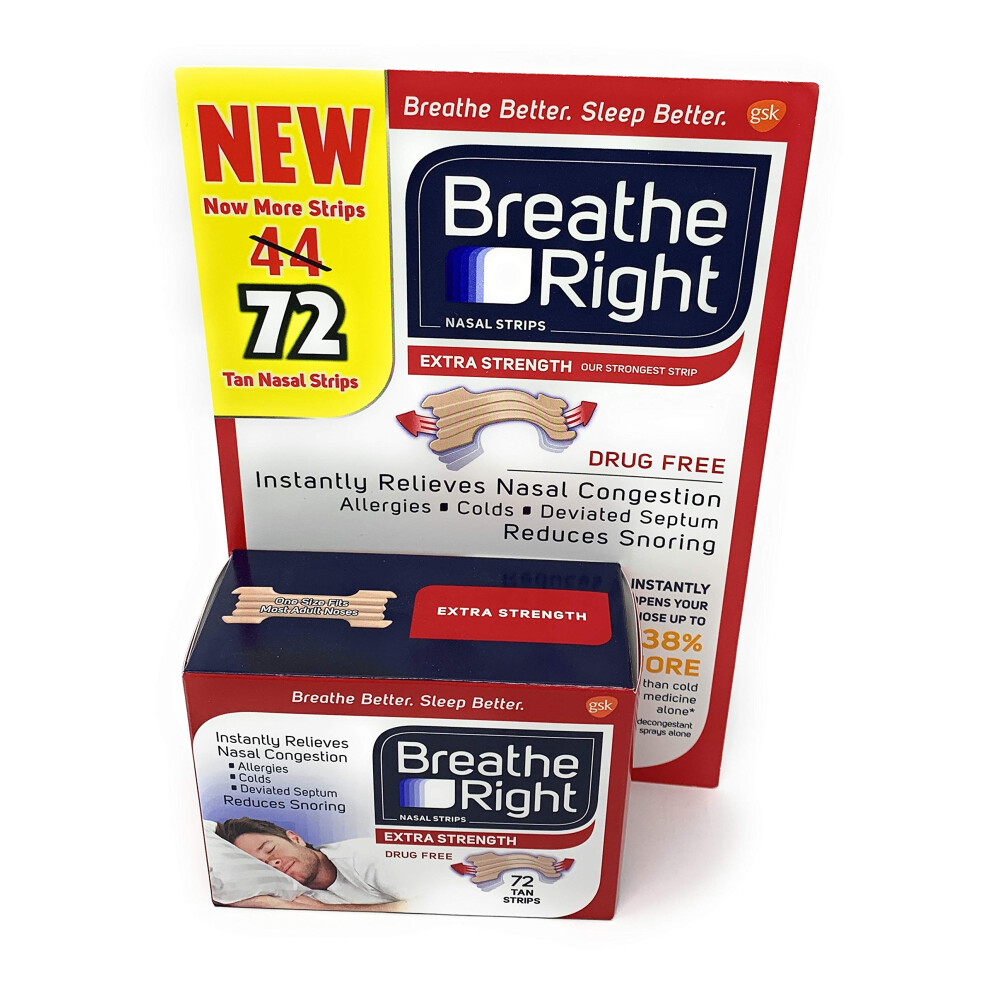 Breathe Right Extra Nasal Strips  72 Count Premium Pack