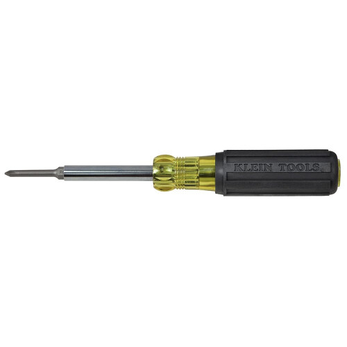 Klein Tools 32559 Multibit Screwdriver  Nut Driver  Extended Reach 6in1 Tool with Nut Driver  Phillips and Slotted Bits