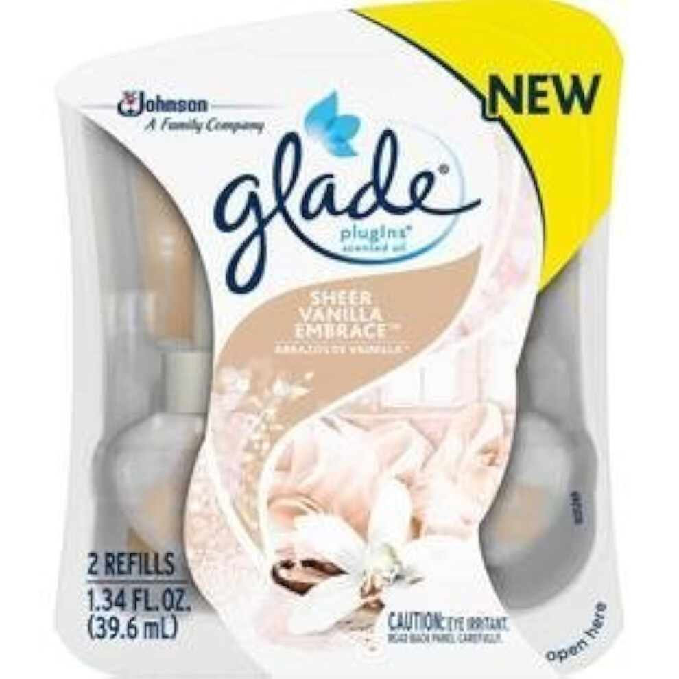 Glade Sheer Vanilla Embrace Glade PlugIns Scented Oil  2 Refills 2 Pack