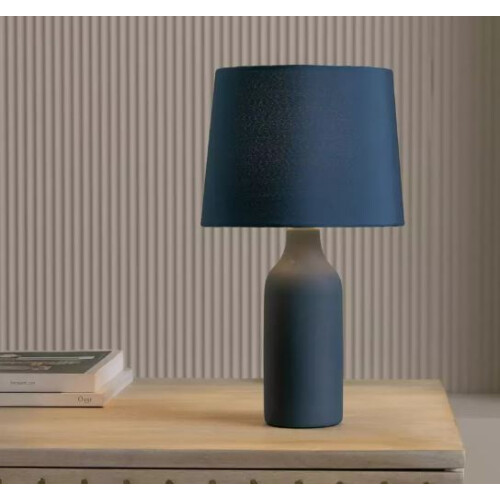 New Simple Ink Blue Ceramic Table Lamp with Same Colored Base. 1