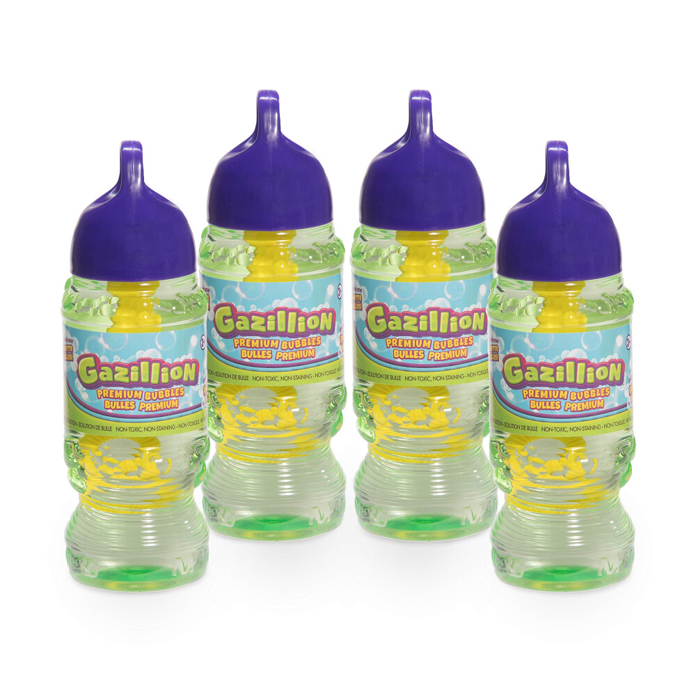 Gazillion Bubbles 10 oz 4Pack  4 Multi Bubble Wands  NonToxic  LongLasting Bubbles  Great for Kids Parties  Ages 3