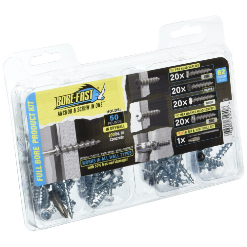 Hillman 377637 Ancrages Drywall Borefast, Pas de Taille, Argent, 3 Compte