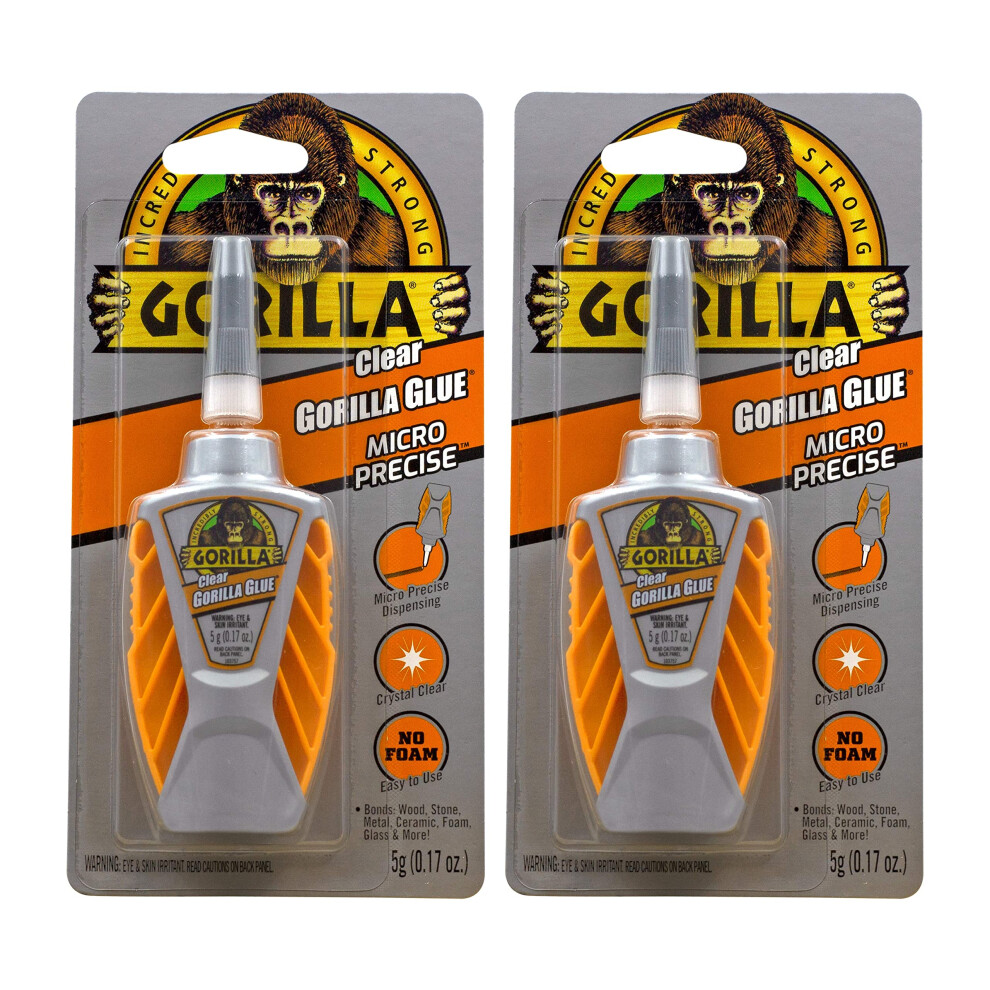 Gorilla Glue Clear Micro Precise  5 Gram  Clear Pack of 2