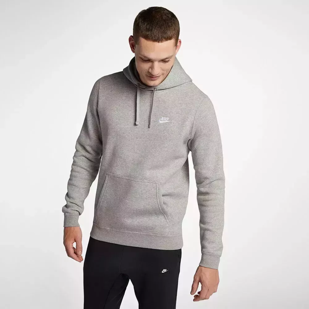 Nike (, Xl) Mens Club Hoodies Pullover Fleece Grey