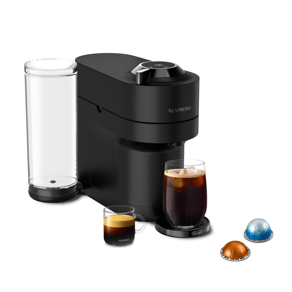 Nespresso LimitedEdition Vertuo Pop Coffee and Espresso Maker by DeLonghi  Black Matte Chrome