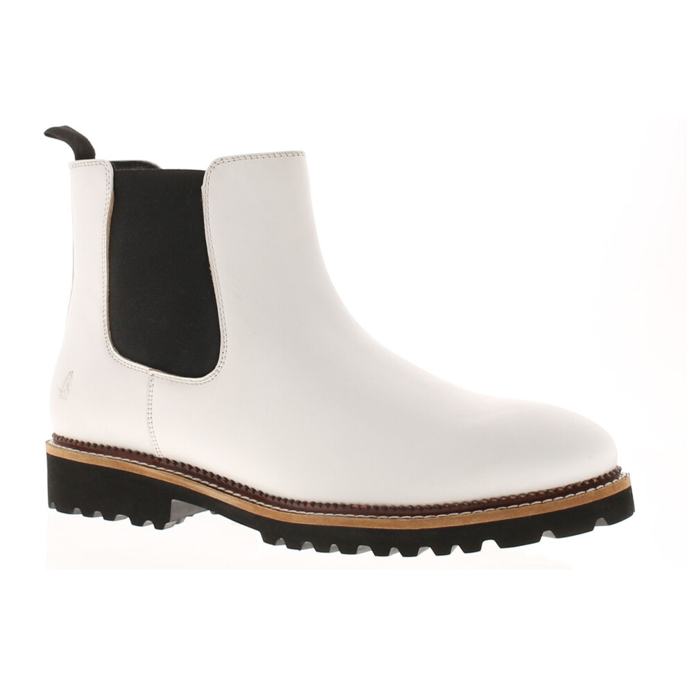 (White, 6 (Adults')) Hush Puppies Womens Boots Chelsea Gwyneth Leather Memory Foam Slip On white UK S