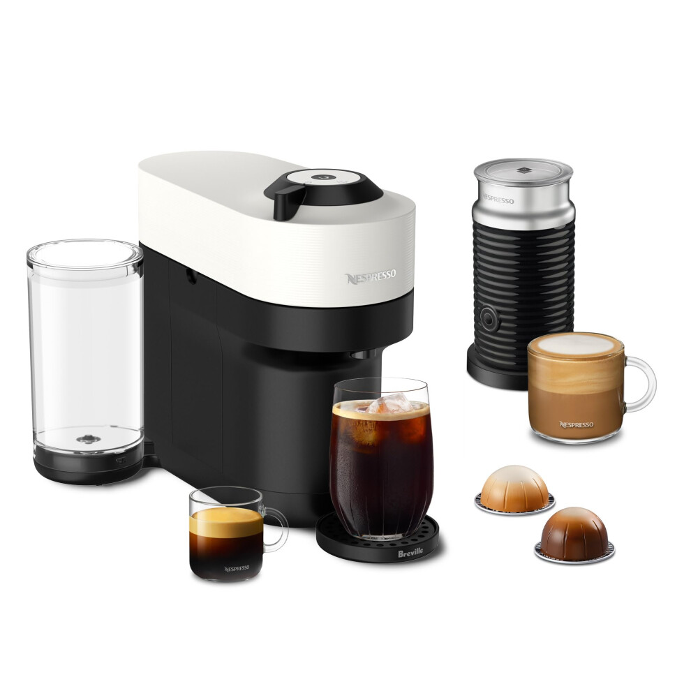 Nespresso Vertuo Pop Coffee and Espresso Maker by Breville with Milk Frother  Coconut White