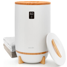 SereneLife SLTLW400 Single-Touch Towel & Blanket Warmer with Fragrant Disc Holder, LED Ring, Gray — Perfect for Two Large Towels