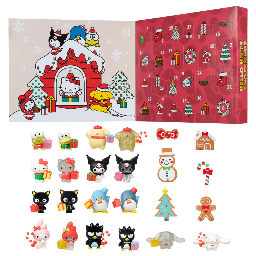 Hello Kitty and Friends Holiday Advent Calendar  24 Exclusive Items  Seasonal Toys for Kids  Officially Licensed Sanrio Produ