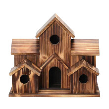 Bird Houses With Bird Feeder For Outside,outdoor 6 Hole Bird House Room For Bird Families Bluebird Finch Cardinals
