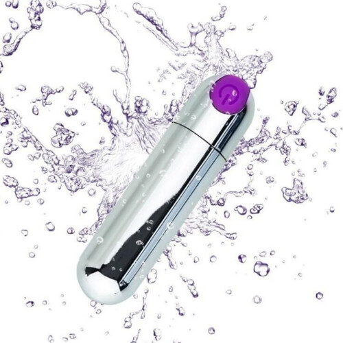 Mini Silent Bullet Vibrator for Women, Silver-Purple
