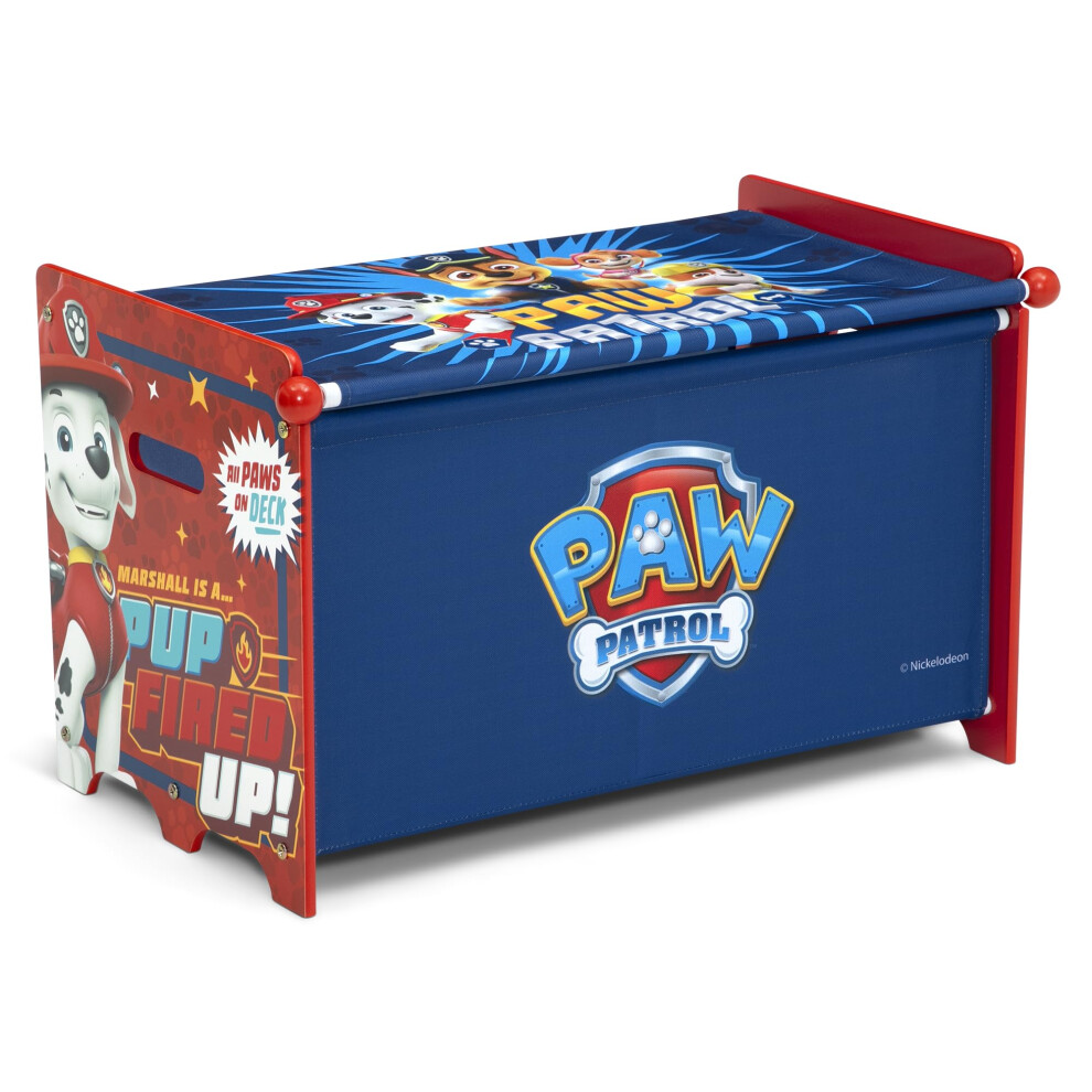 Delta Children PAW Patrol Toy Box Toy Box with Retractable Fabric Top  Blue