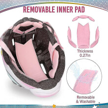 (White Pink) Kids Bicycle Helmet, 3d Unicorn,boys Girls 49-55cm , Bike Skateboard Skating Scooter , Safety Certified