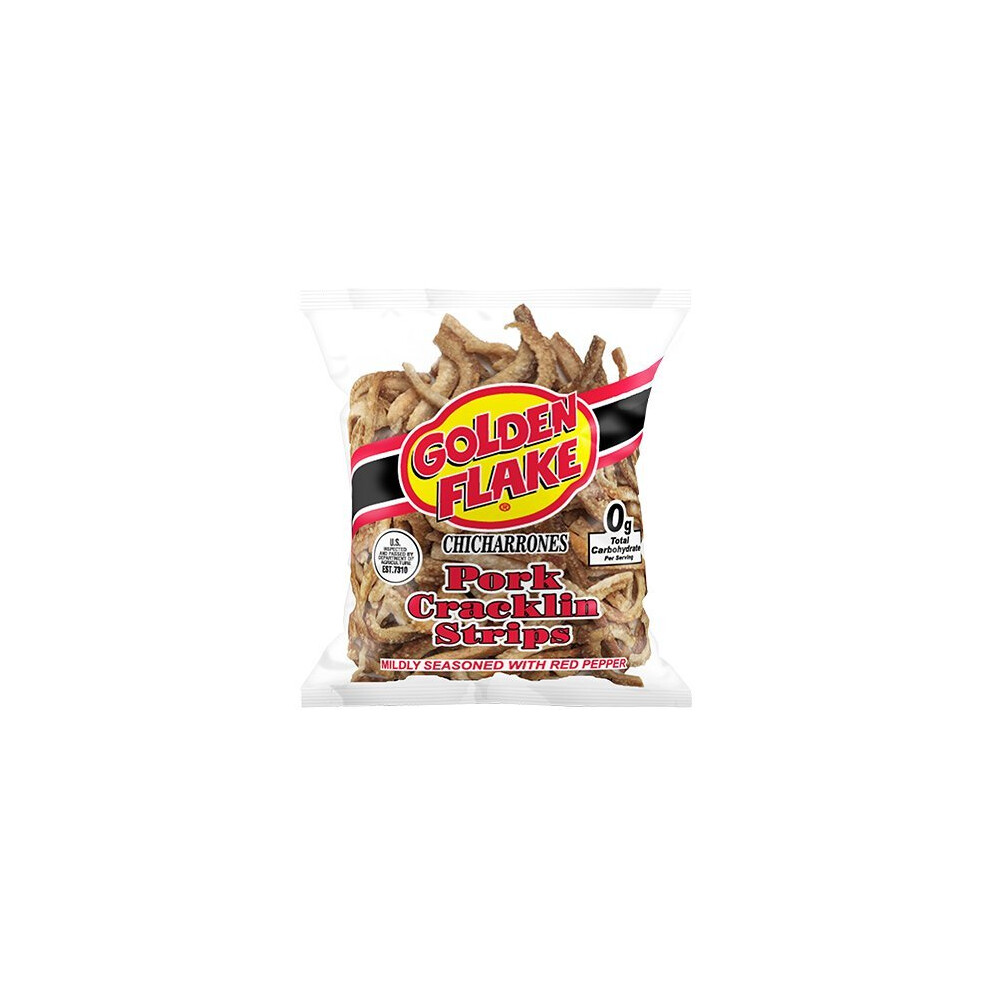 Golden Flake Pork Cracklins WRed Pepper Seasoning 325 oz Pack 12