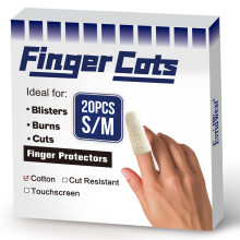 Evridwear 20PCS Premium Baumwolle Finger Zehen Daumen Schutz Cots für Hand Eczema