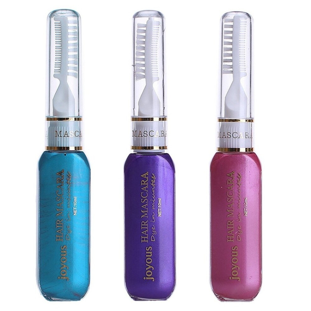 Joyous Professional Hair Dye Temporary Hair Chalk Hair Color Stick Nontoxic Salon Diy Hair Dyeing Mascara Purplebluepink