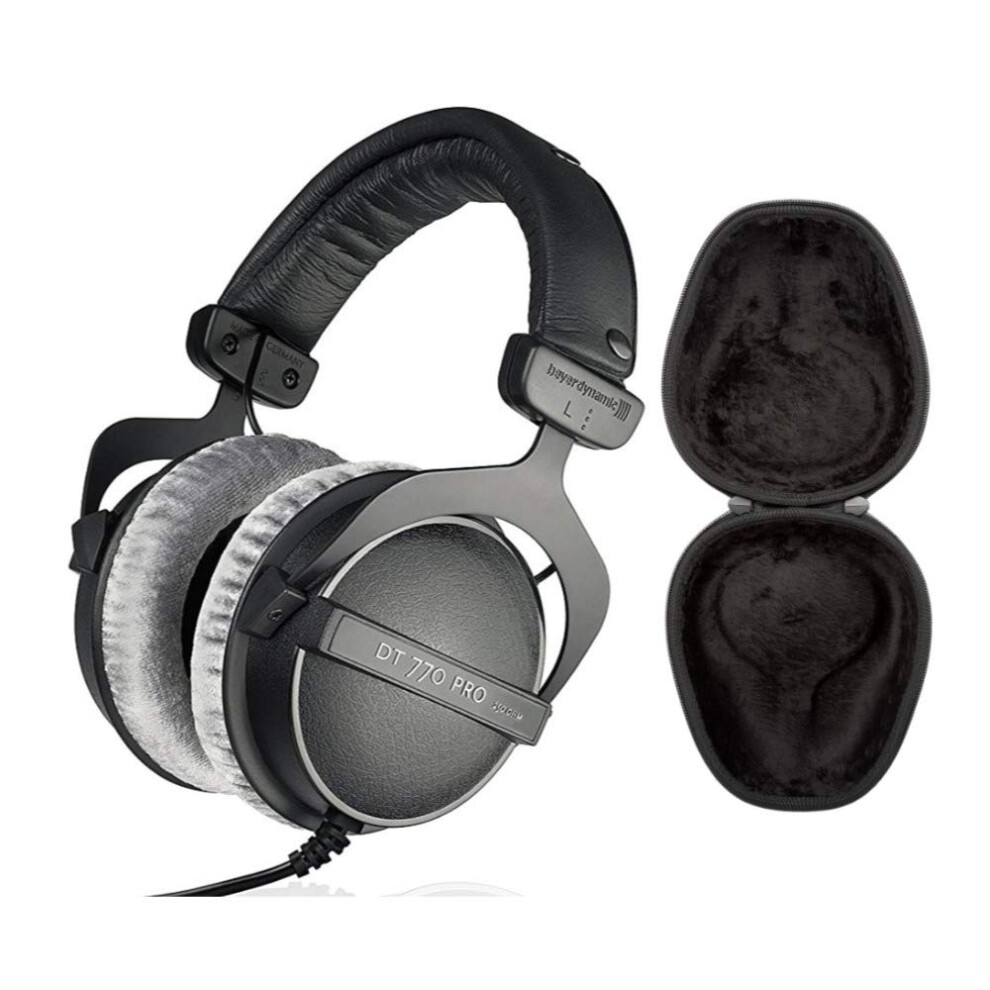 beyerdynamic DT 770 PRO Headphones 250 Ohm Bundle with Hard Shell Headphone Case 2 Items