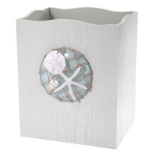 Avanti Linens - Soptunna, Dekorativ Skräpkorg, Strandinspirerade Badaccessoarer (Seaglass Kollektion)