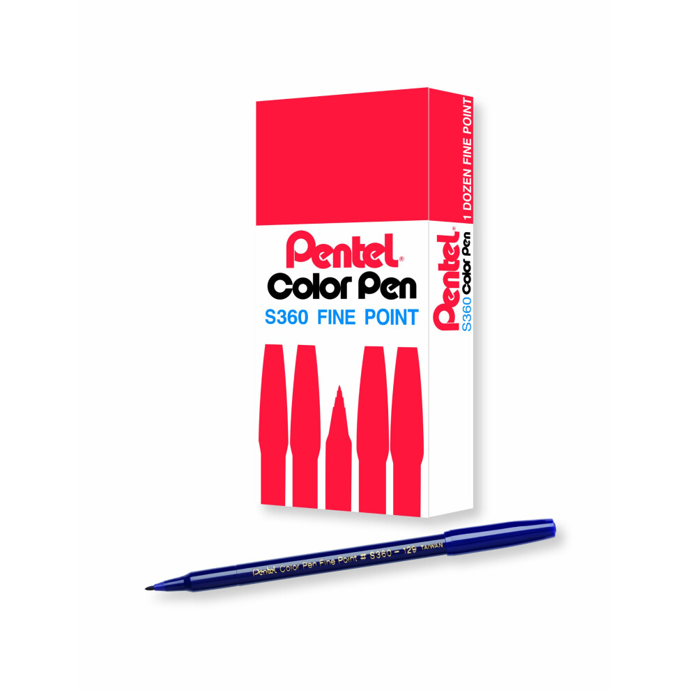 Pentel Arts Color Pen  Prussian Blue  Box of 12 S360129