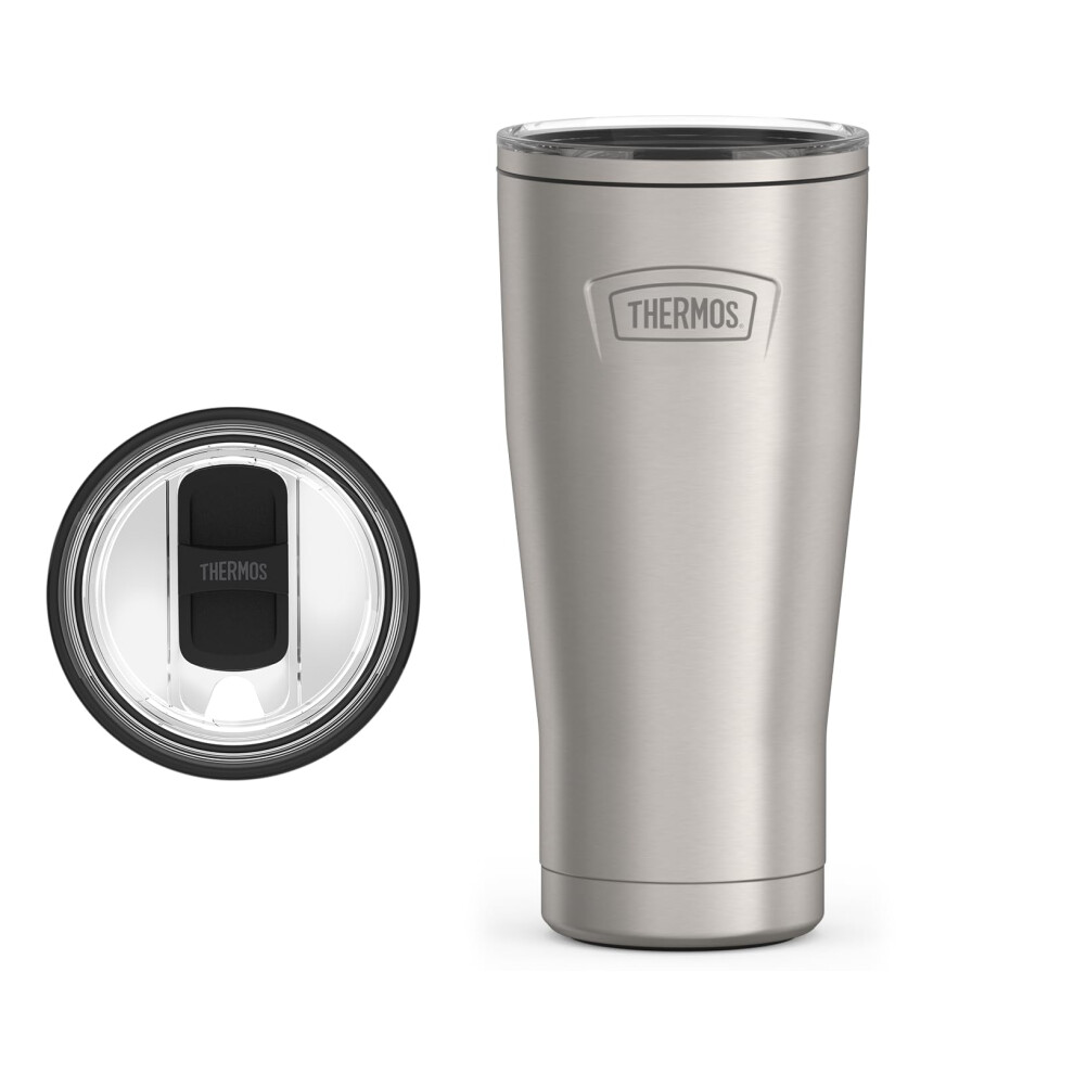 THERMOS ICON SERIES Stainless Steel Cold Tumbler with Slide Lock  24 Ounce  Matte Stainless Steel