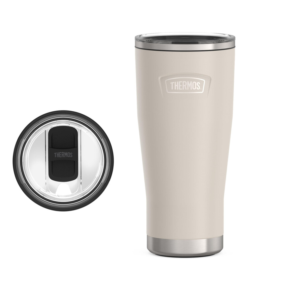 THERMOS ICON SERIES Stainless Steel Cold Tumbler with Slide Lock  24 Ounce  Sandstone