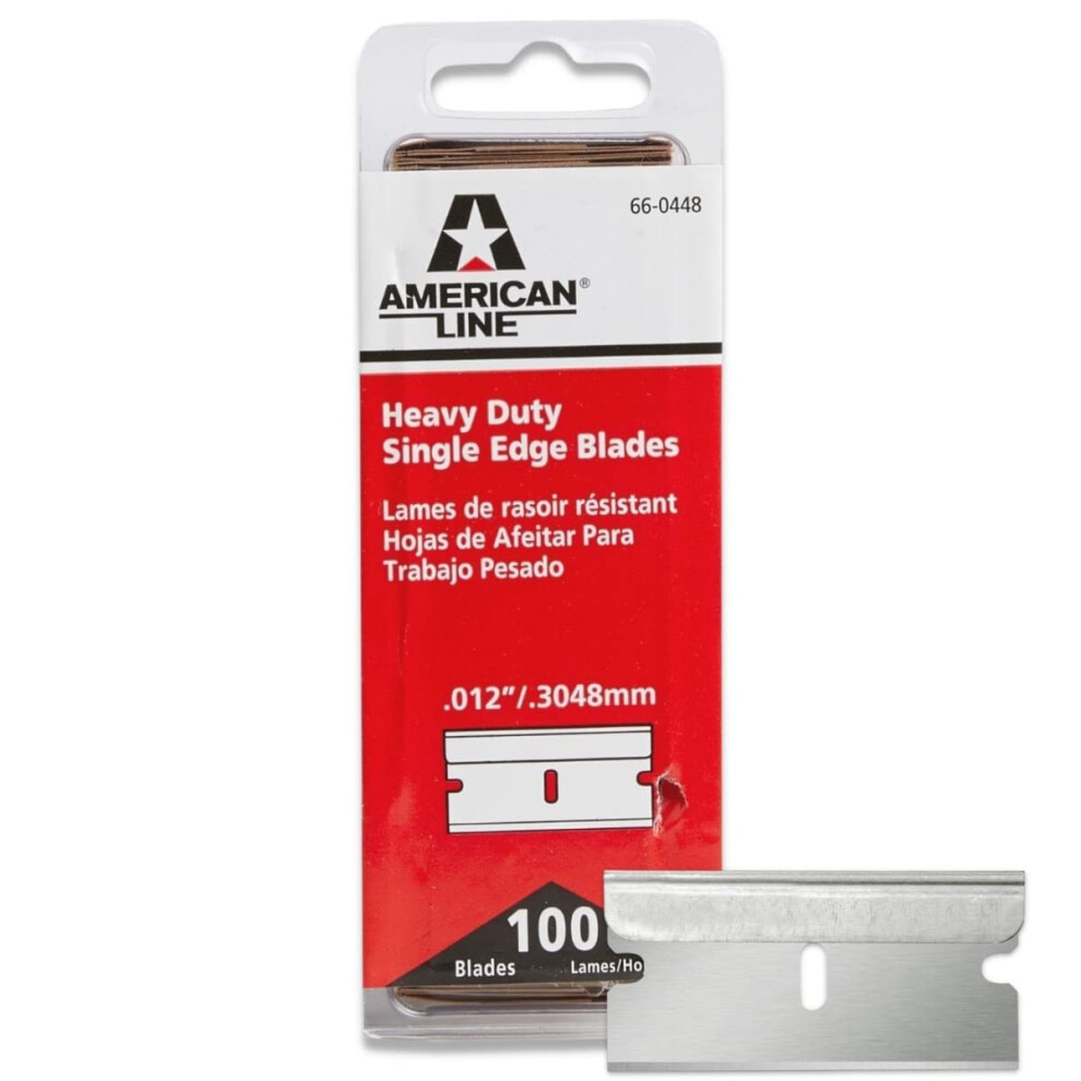 American Line Single Edge Razor Blades  100Pack  0012 Heavy Duty High Carbon Steel for Extra Durability and Long Life  66