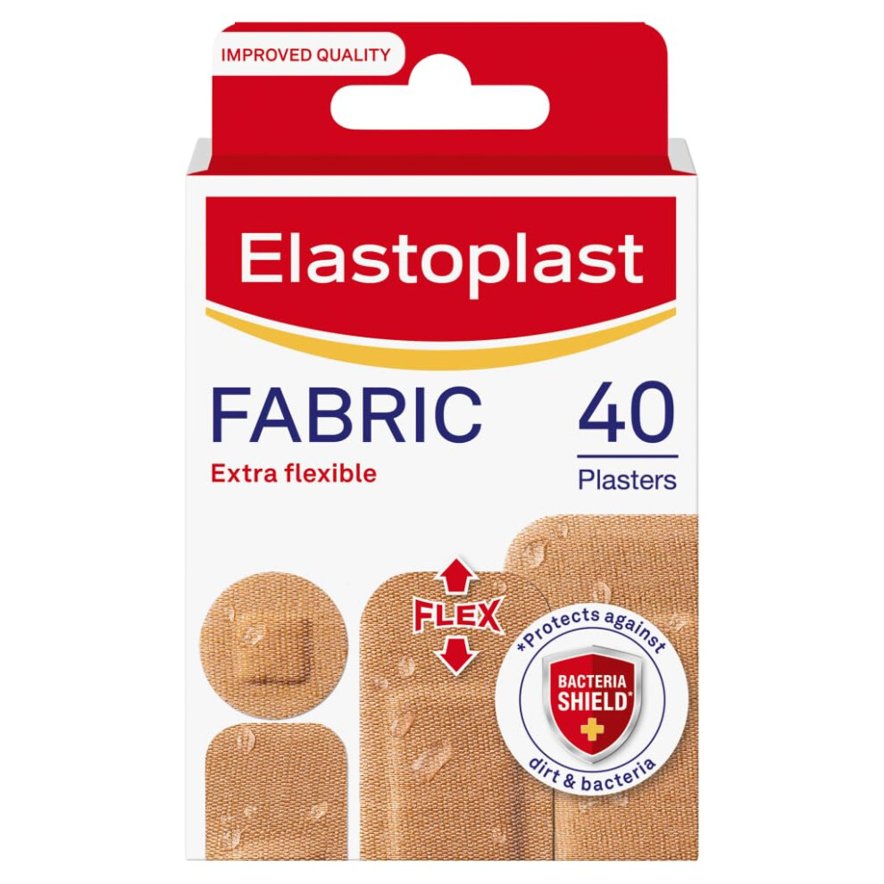 Elastoplast Fabric Extra Flexible Breathable 40 PlastersWater Repellent Packaging May Vary