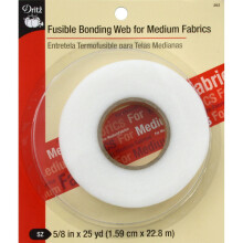 Dritz Fusible Medium Fabrics, 5/8", 1 Roll, White Bonding Web, 5/8-Inch x 25-Yards