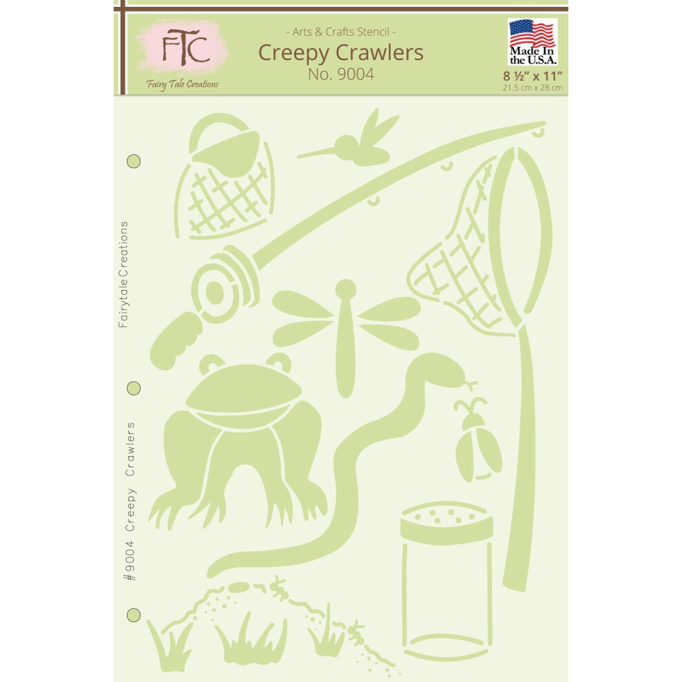 Fairytale Creations Creepy Crawlers Stencil  85 L x 11 H