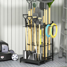 GILLAS Organizer per Utensili da Giardino per Garage, Rack di Stoccaggio con Ganci, Supporto per Utensili Lungo