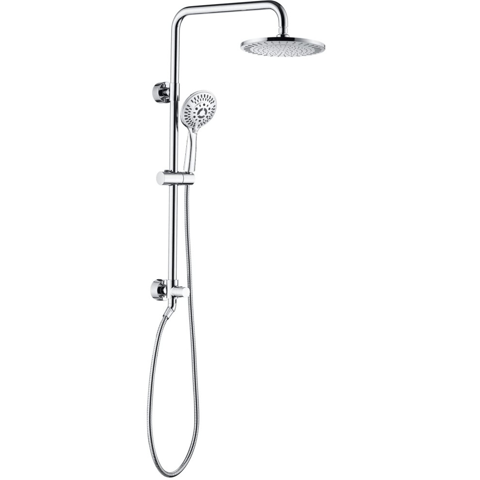 BRIGHT SHOWERS Rain Shower Heads System Including 9 Inch Rainfall Shower Head and Handheld Shower Head with Height Adjustable Ho