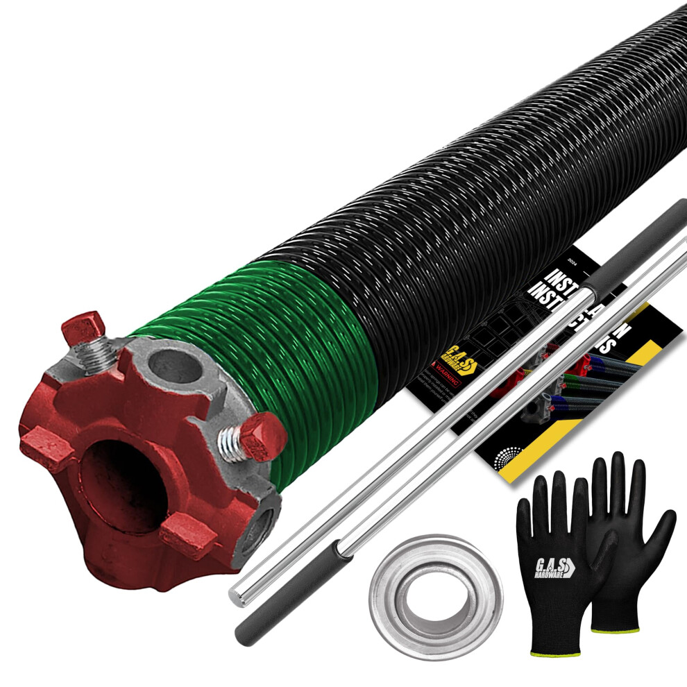 Garage Door Torsion Spring 243x2x28 Torsion Springs for Left Side of Garage Door with 1 Steel Bearing  Gloves  and Winding Bar