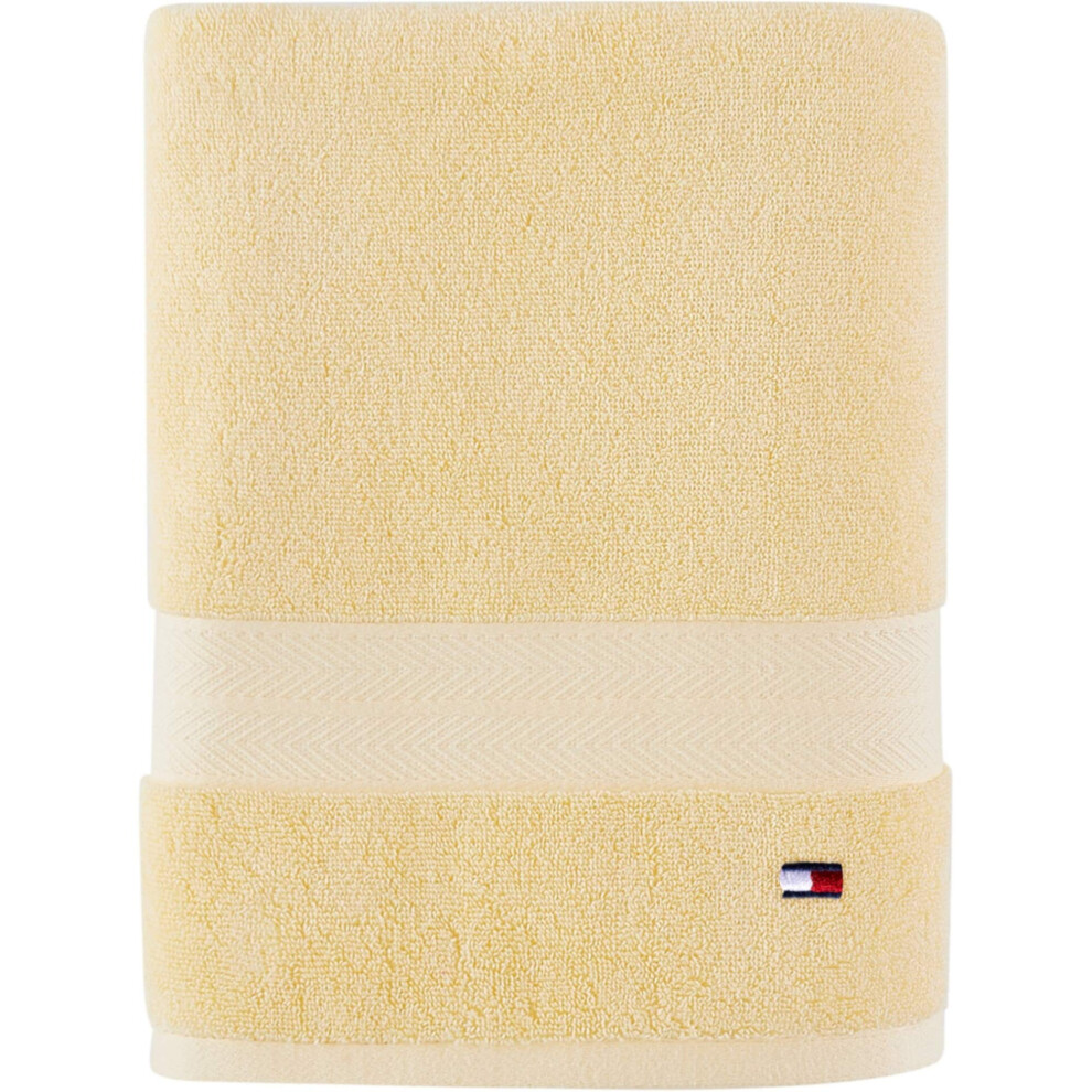 Tommy Hilfiger Modern American Solid Bath Towel  30 X 54 Inches  100 Cotton 574 GSM Sunshine