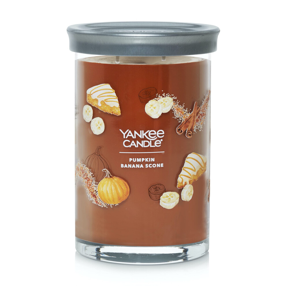 Yankee Candle Pumpkin Banana Scone Scented  Signature 20oz Large Tumbler 2Wick Candle  Over 60 Hours of Burn Time