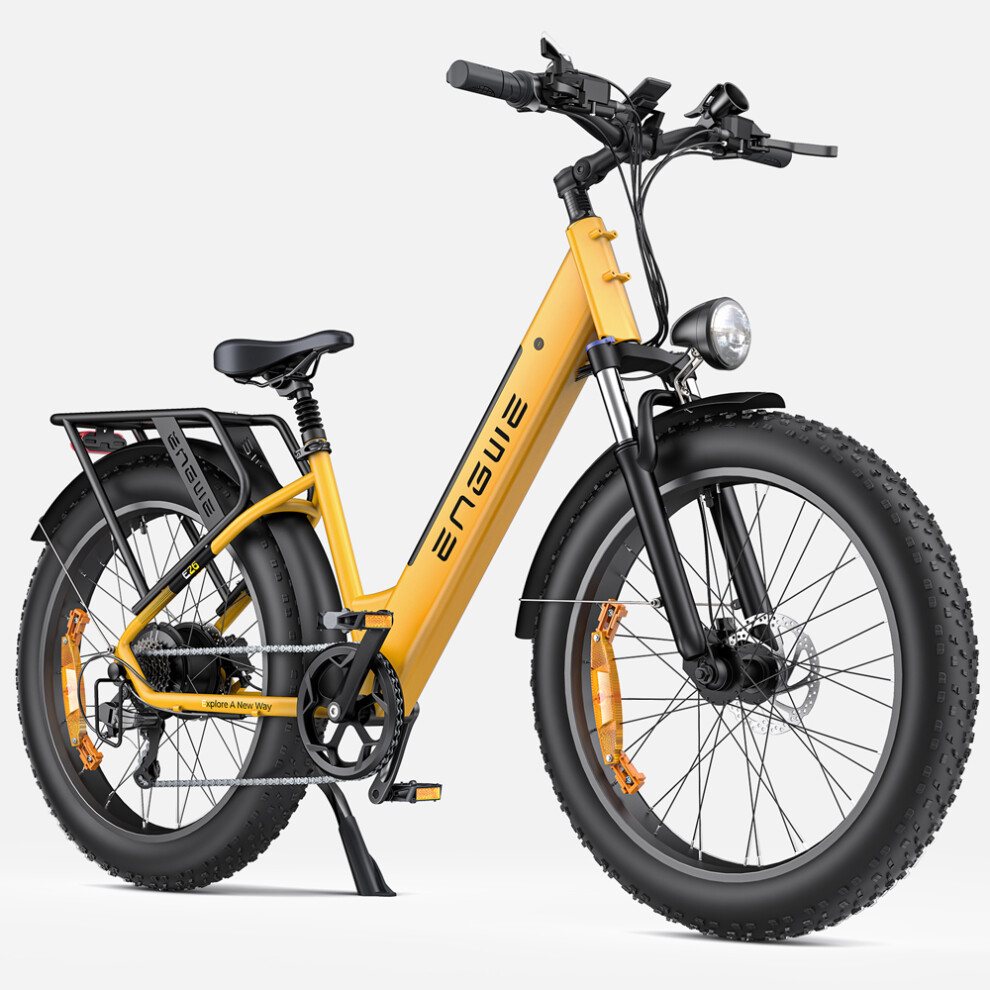 (Step-Thru-Yellow) ENGWE E26 adult electric bike 16AH 26''*4 fat tire