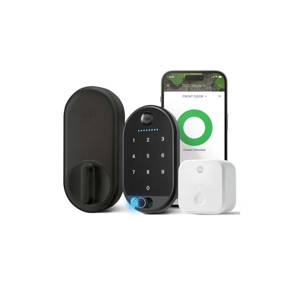 Yale Approach Lock with WiFi  Keypad Touch  Keyless Entry Touchscreen deadbolt  Smart Bluetooth keypad  Black Suede