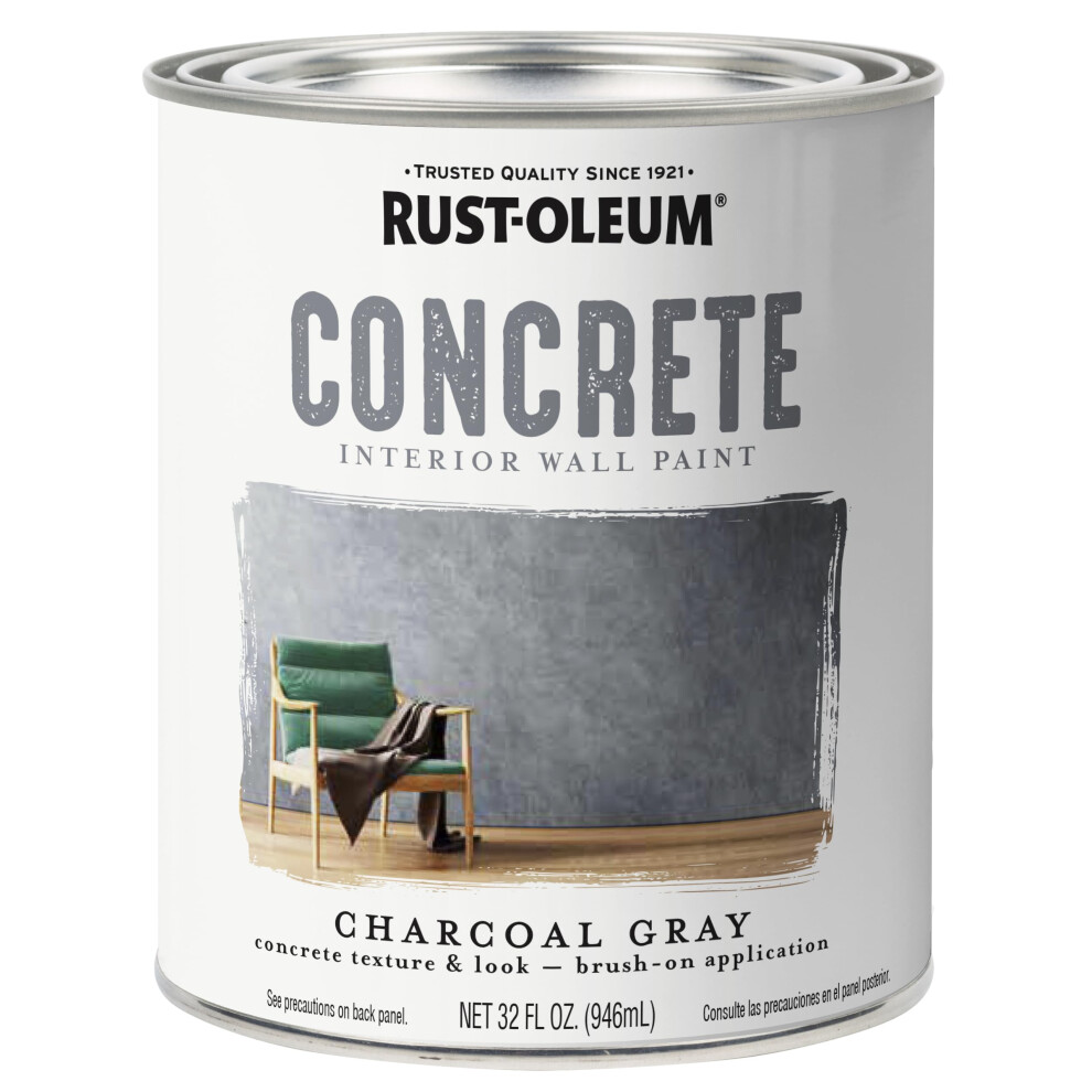 RustOleum 379906 Concrete Interior Wall Paint  Quart  Charcoal  025 Gallon Pack of 1