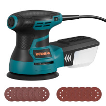 DOVAMAN ROS01A Orbital Sander 3A Random Orbit Sander 6 Variable Speeds Up to 13000 rpm 12pcs Sandpapers 5in Sanding Pad Du